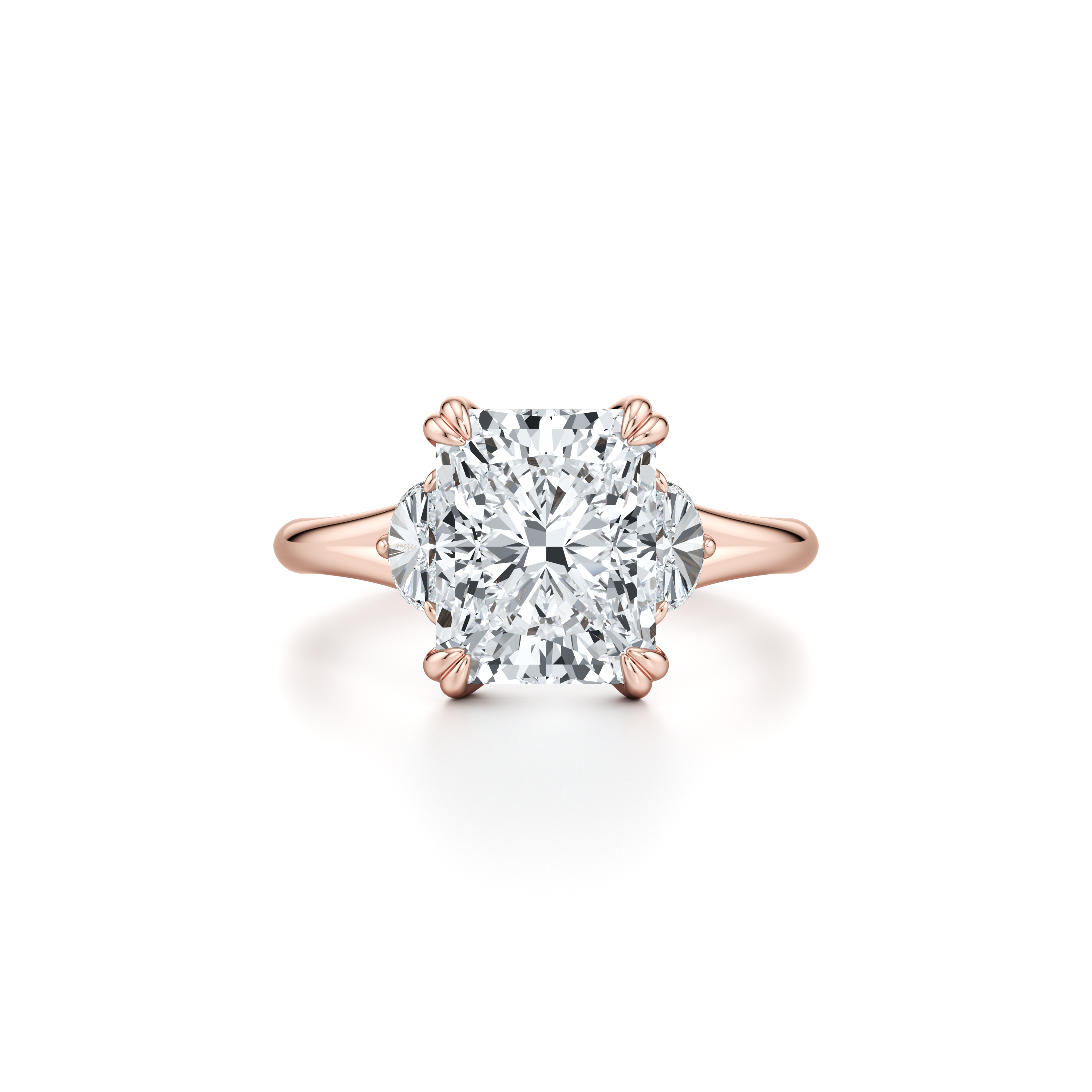 Jane Half Moon Three Stone Lab Diamond Engagement Ring