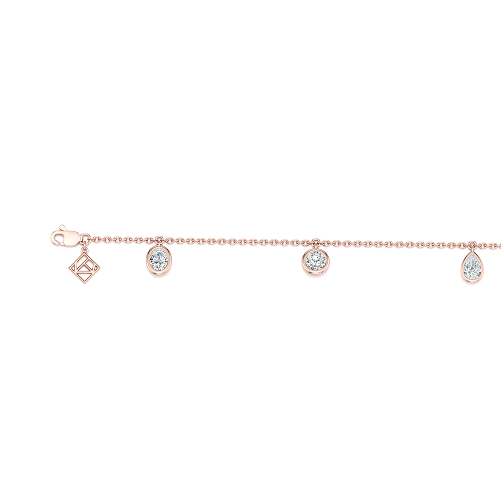 Bezel Set Lab Diamond Charm Bracelet image 8