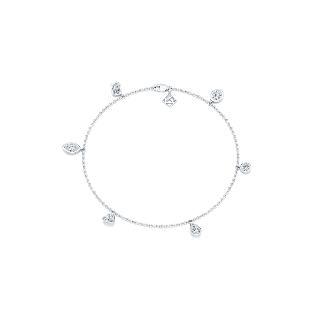 Bezel Set Lab Diamond Charm Bracelet image 1