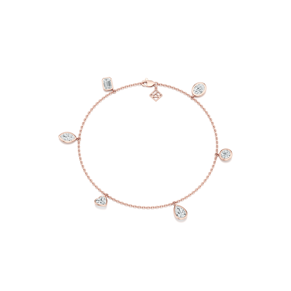 Bezel Set Lab Diamond Charm Bracelet image 19