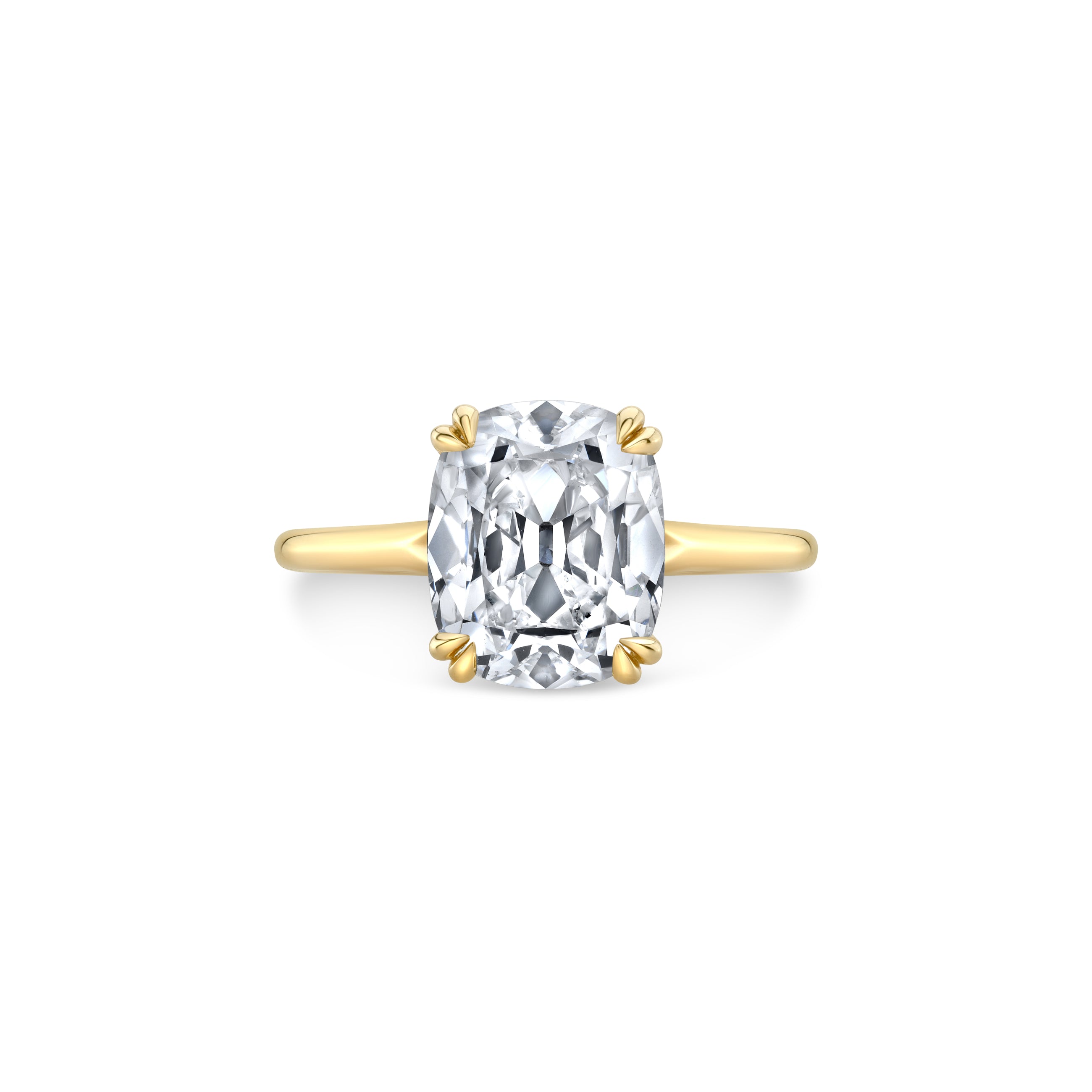 3.02 Carat Antique Cushion Lab Diamond Solitaire Engagement Ring | White Gold | by Lauren B Jewelry
