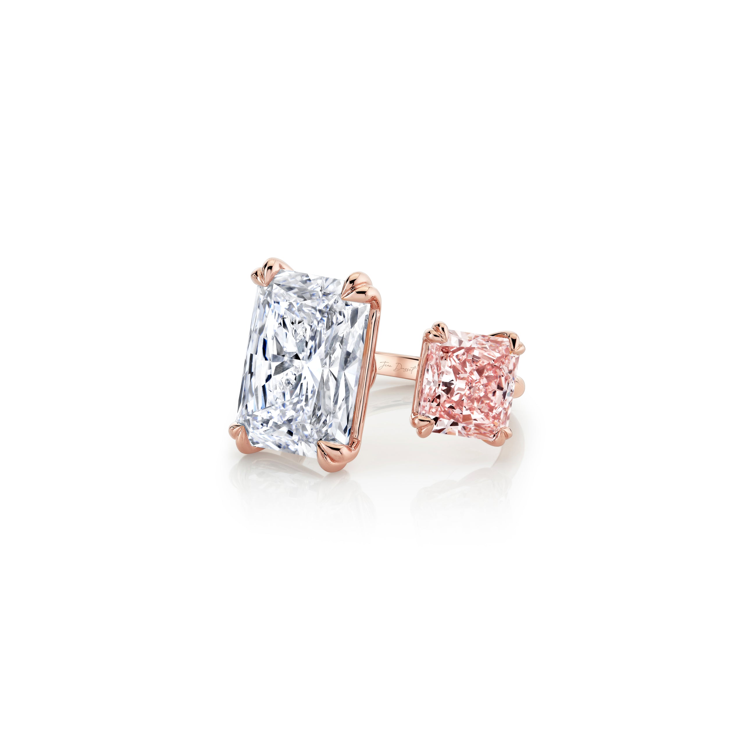 High Jewelry, Radiant Cut Two Stone Lab Diamond Ring