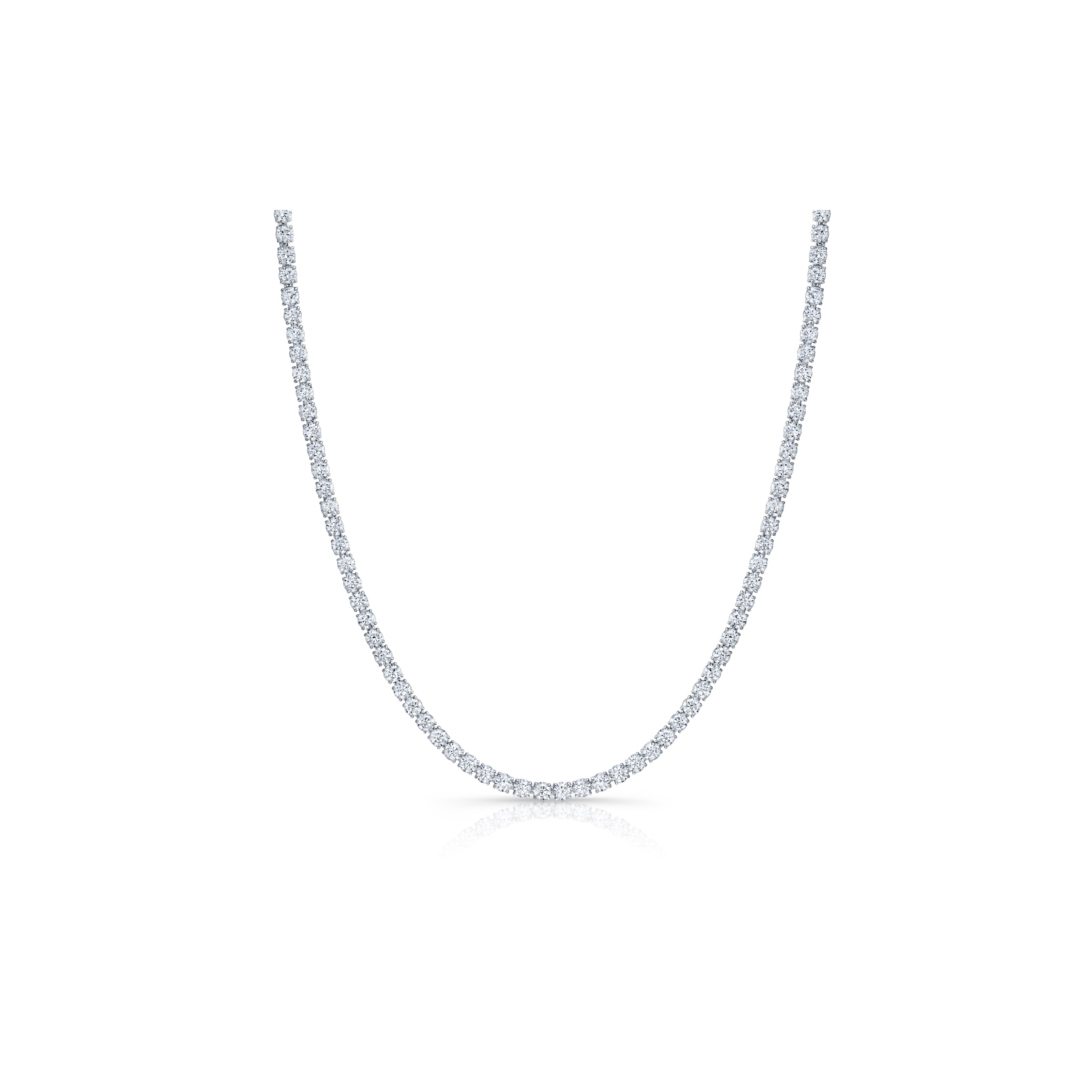 Olivia Round Brilliant Lab Diamond Tennis Necklace Jean Dousset