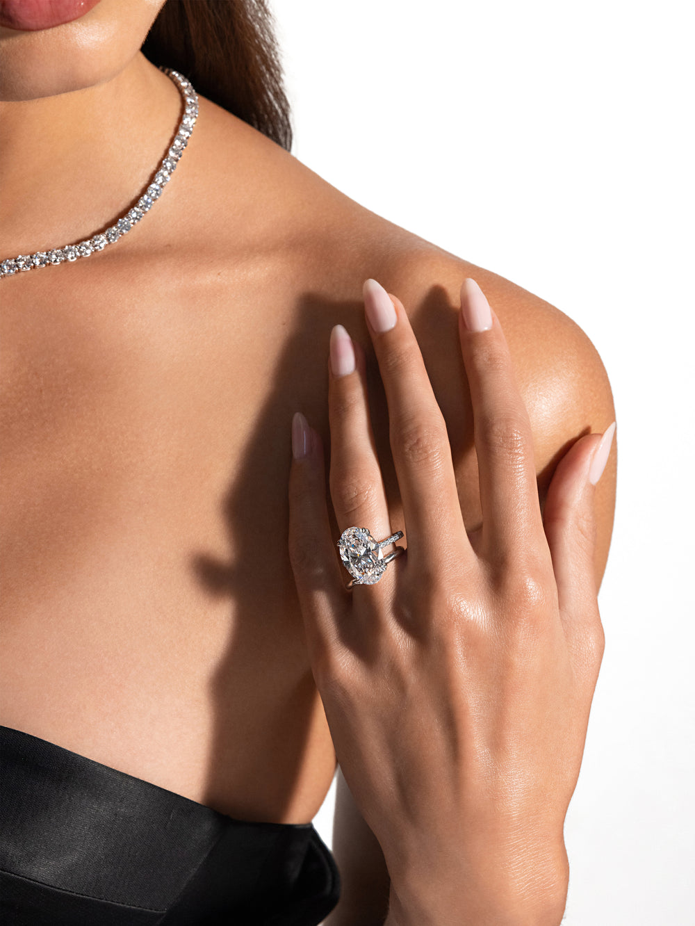 Elle Oval Cut Solitaire Lab Diamond Engagement Ring image 6