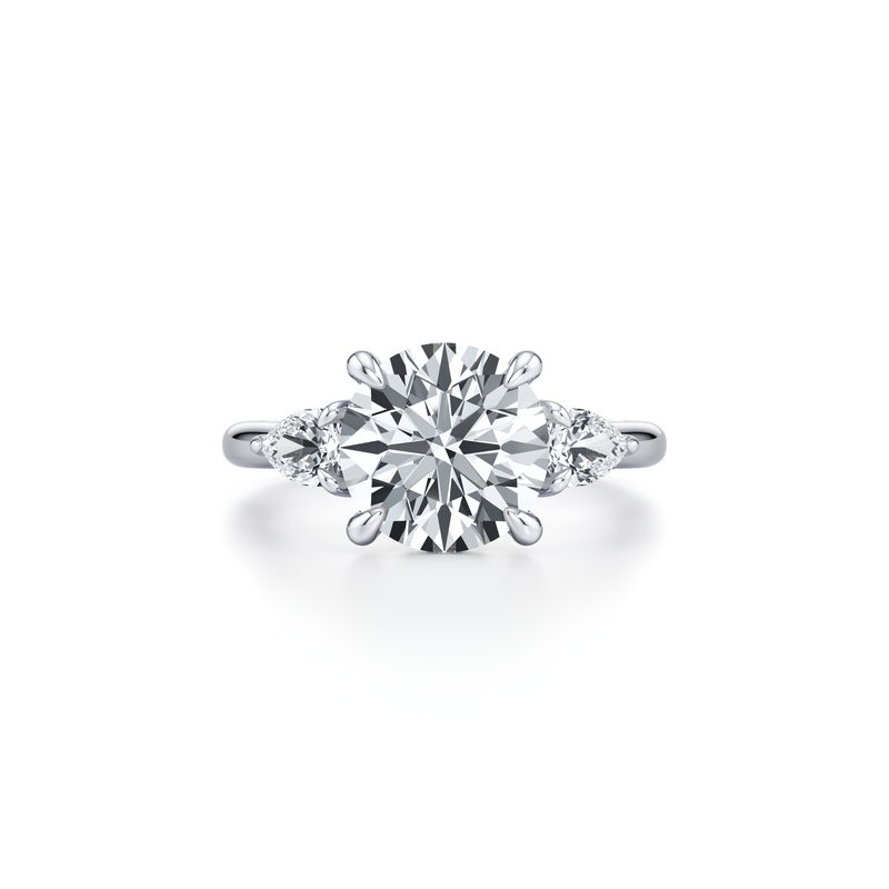 Chelsea Pear Three Stone Lab Diamond Engagement Ring image 1