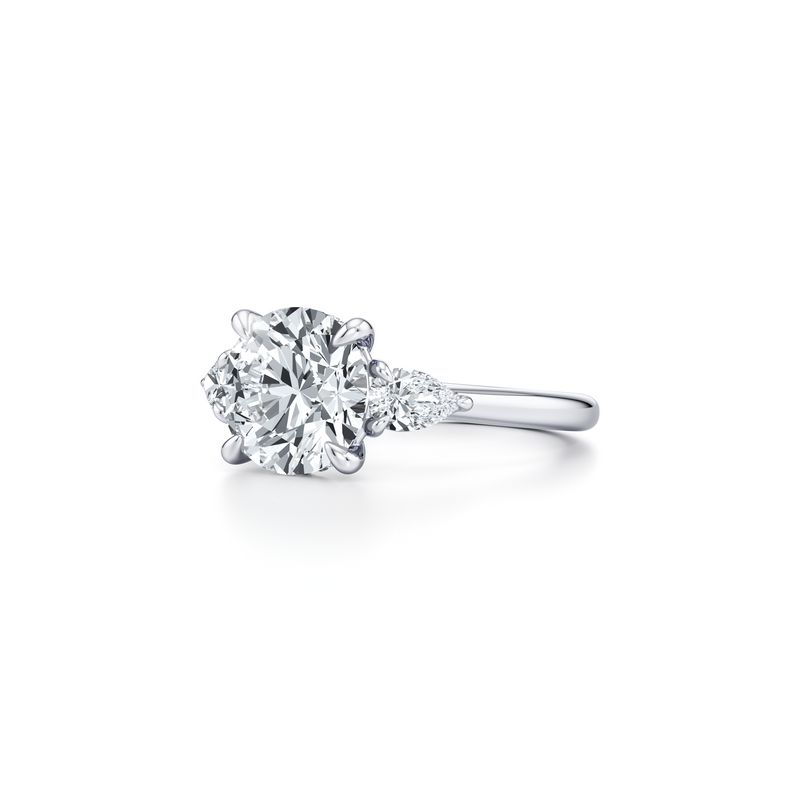 Chelsea Pear Three Stone Lab Diamond Engagement Ring image 2