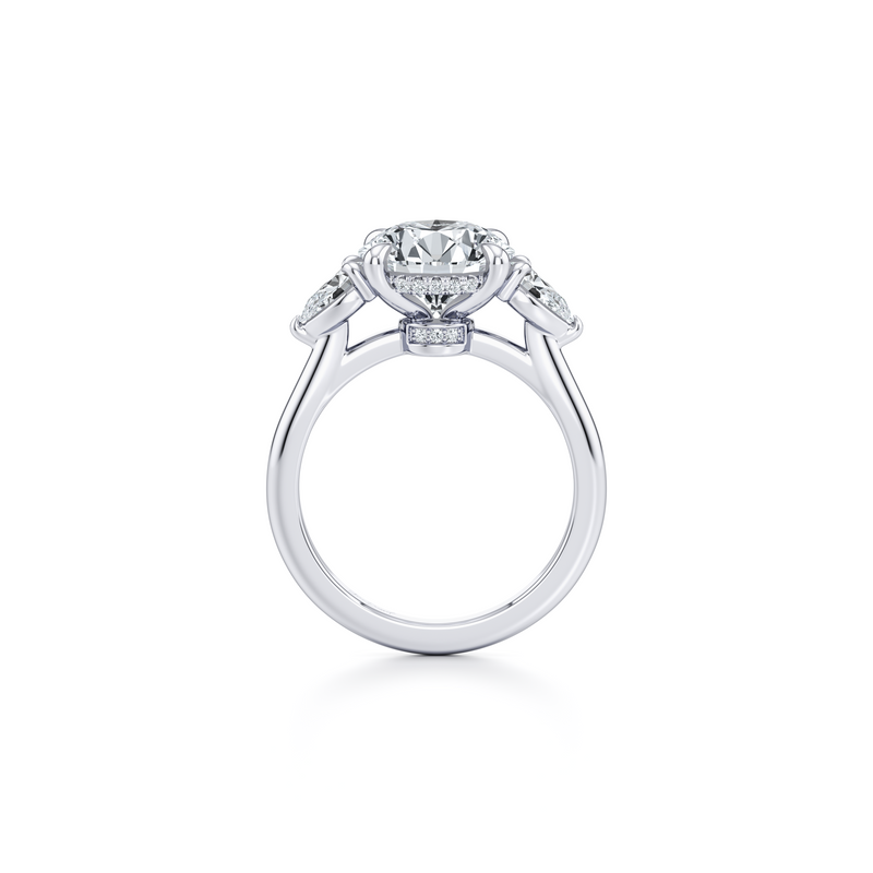 Chelsea Pear Three Stone Lab Diamond Engagement Ring image 3