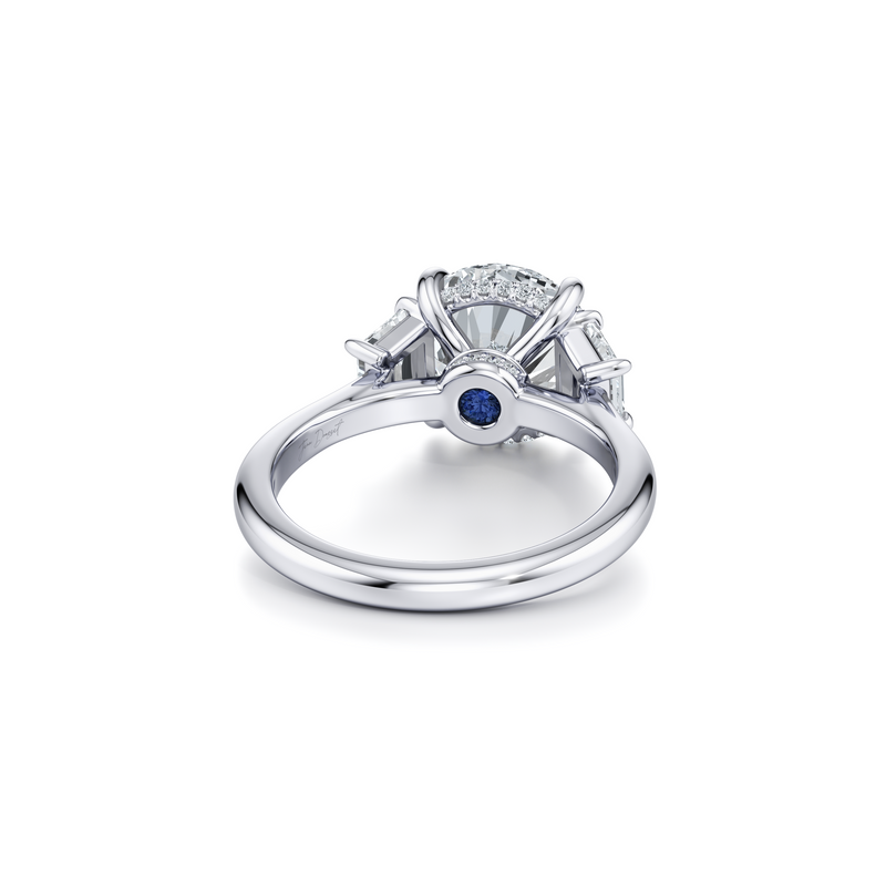 Chelsea Trapezoid Three Stone Lab Diamond Engagement Ring image 4