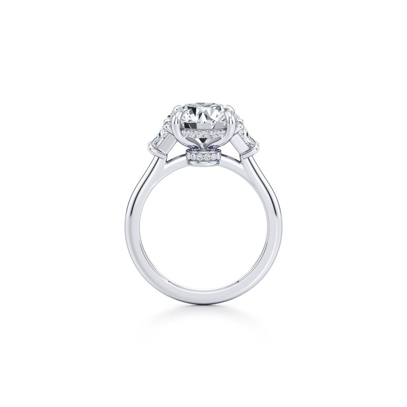 Chelsea Trapezoid Three Stone Lab Diamond Engagement Ring image 3