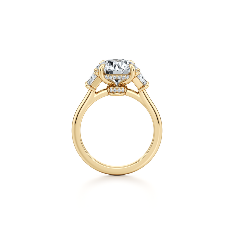 Chelsea Trapezoid Three Stone Lab Diamond Engagement Ring image 9