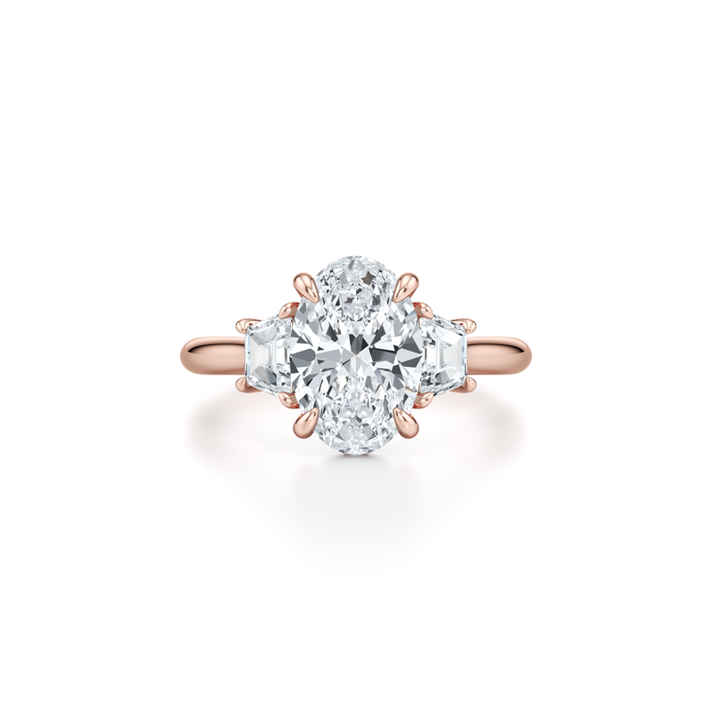 Chelsea Trapezoid Three Stone Lab Diamond Engagement Ring image 31
