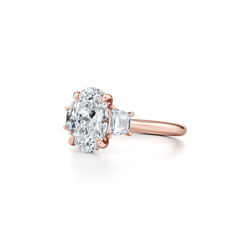 Chelsea Trapezoid Three Stone Lab Diamond Engagement Ring image 32