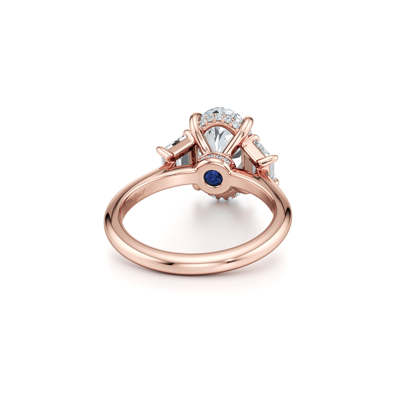 Chelsea Trapezoid Three Stone Lab Diamond Engagement Ring image 33