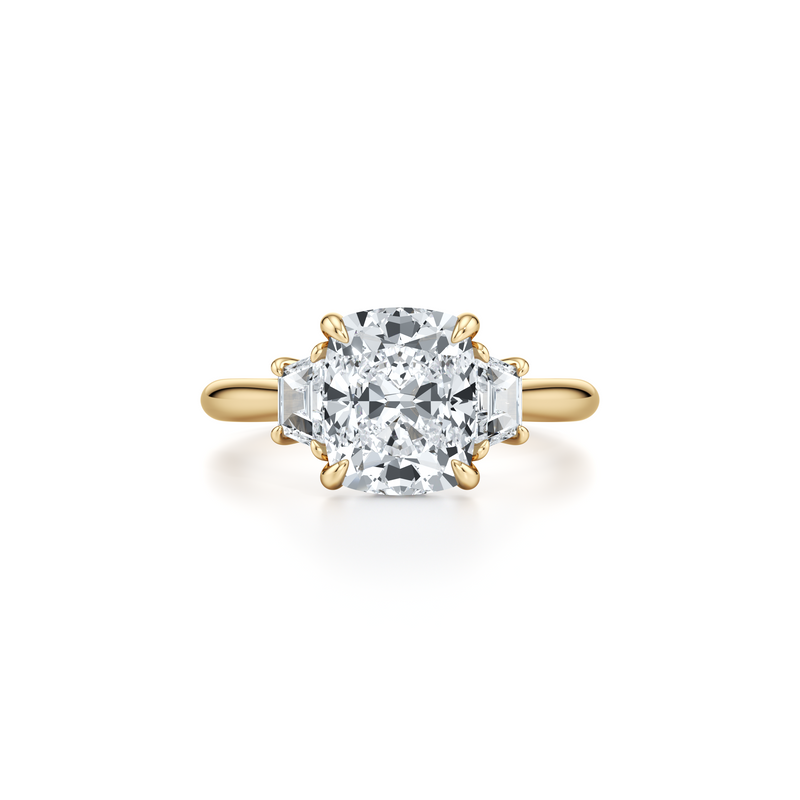 Chelsea Trapezoid Three Stone Lab Diamond Engagement Ring image 46