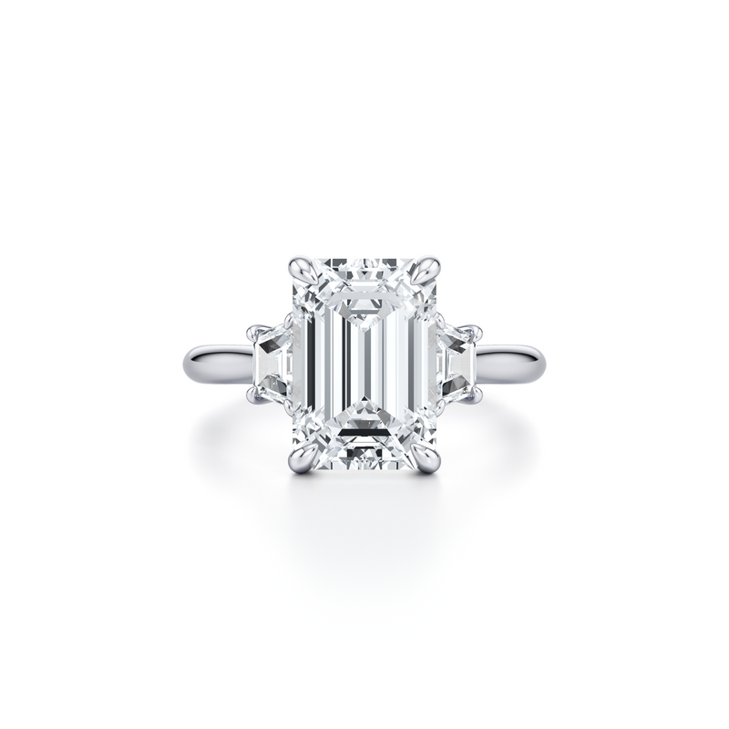 Chelsea Trapezoid Three Stone Lab Diamond Engagement Ring image 61