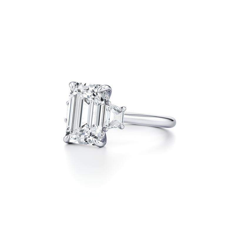 Chelsea Trapezoid Three Stone Lab Diamond Engagement Ring image 62