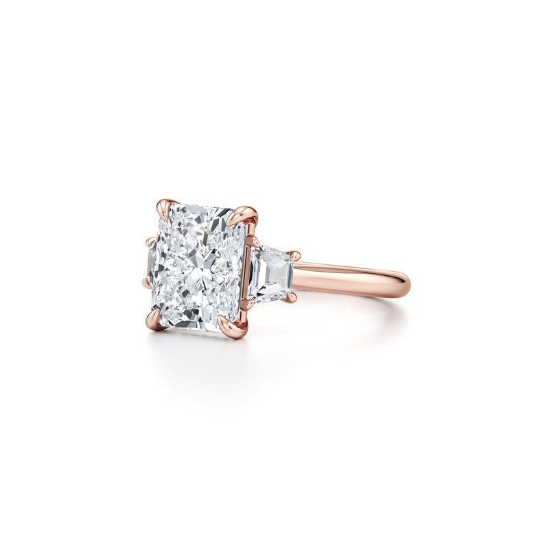 Chelsea Trapezoid Three Stone Lab Diamond Engagement Ring image 92