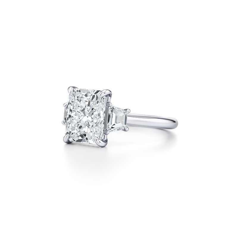 Chelsea Trapezoid Three Stone Lab Diamond Engagement Ring image 82