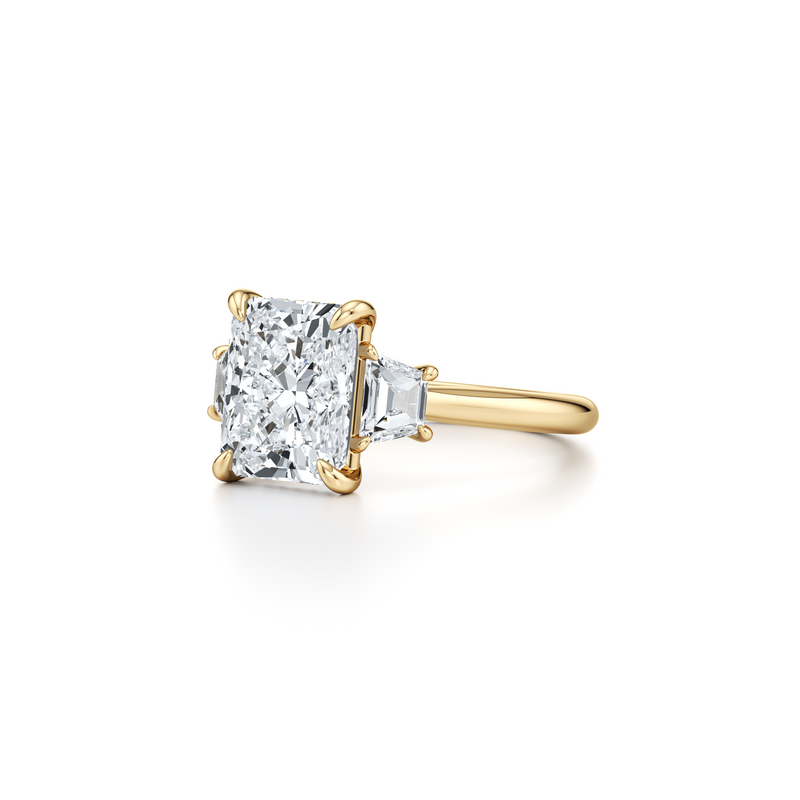 Chelsea Trapezoid Three Stone Lab Diamond Engagement Ring image 87