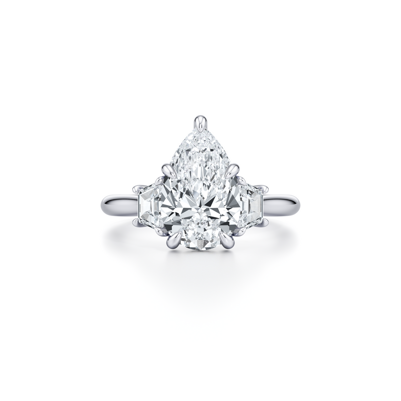 Chelsea Trapezoid Three Stone Lab Diamond Engagement Ring image 101