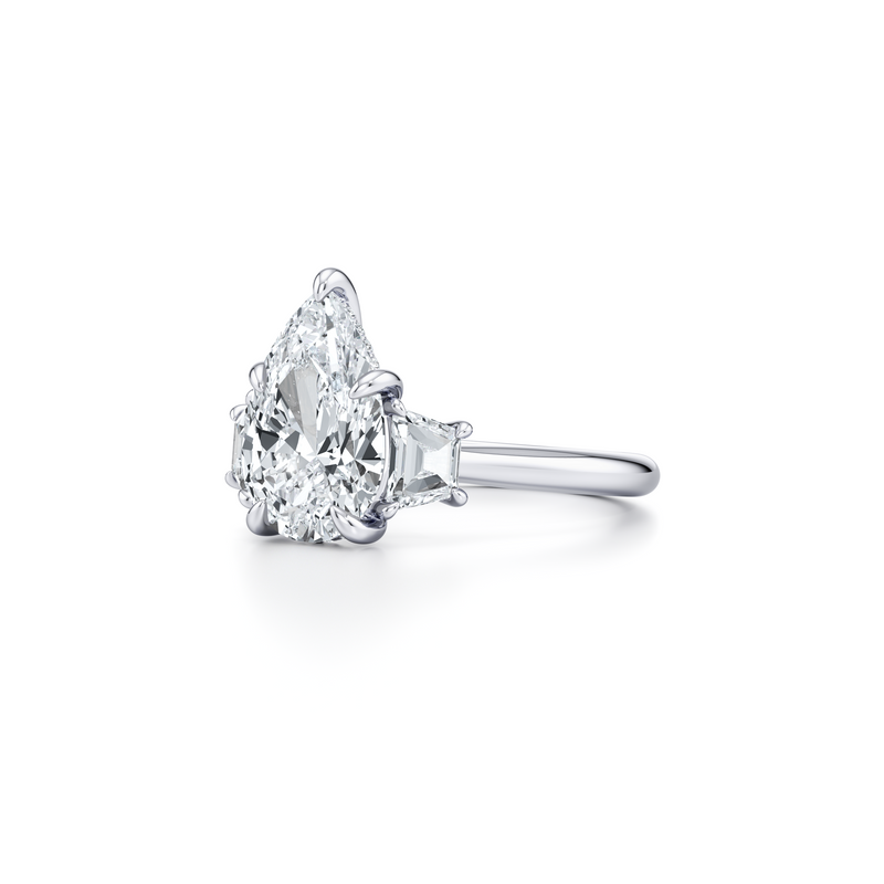 Chelsea Trapezoid Three Stone Lab Diamond Engagement Ring image 102