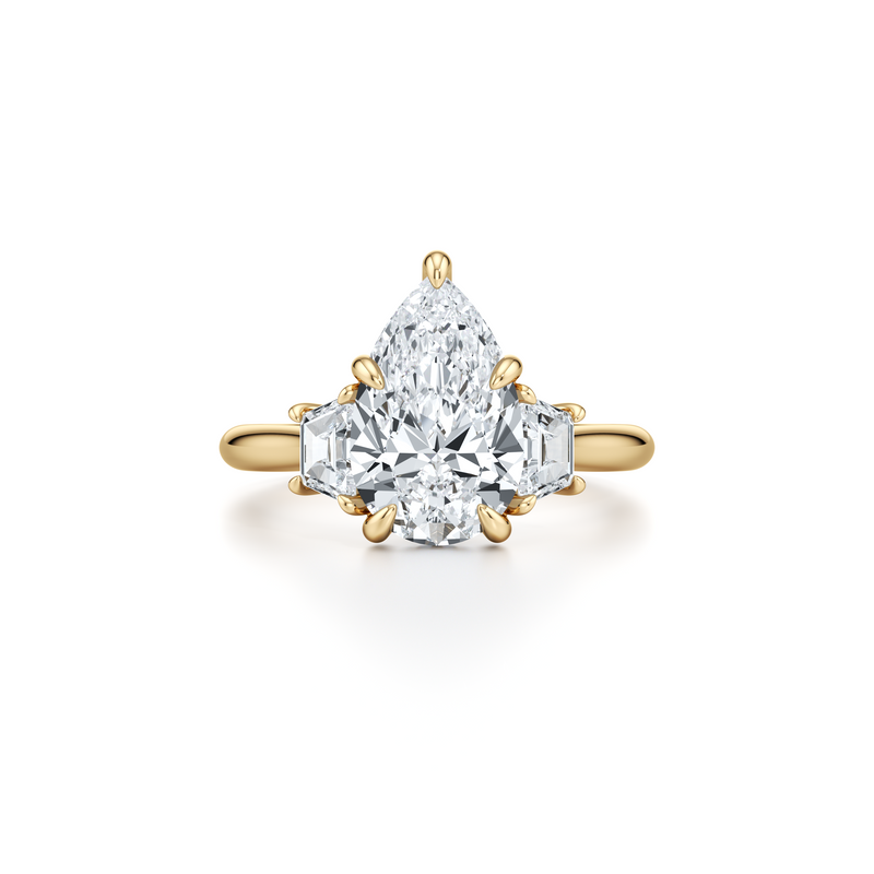 Chelsea Trapezoid Three Stone Lab Diamond Engagement Ring image 106