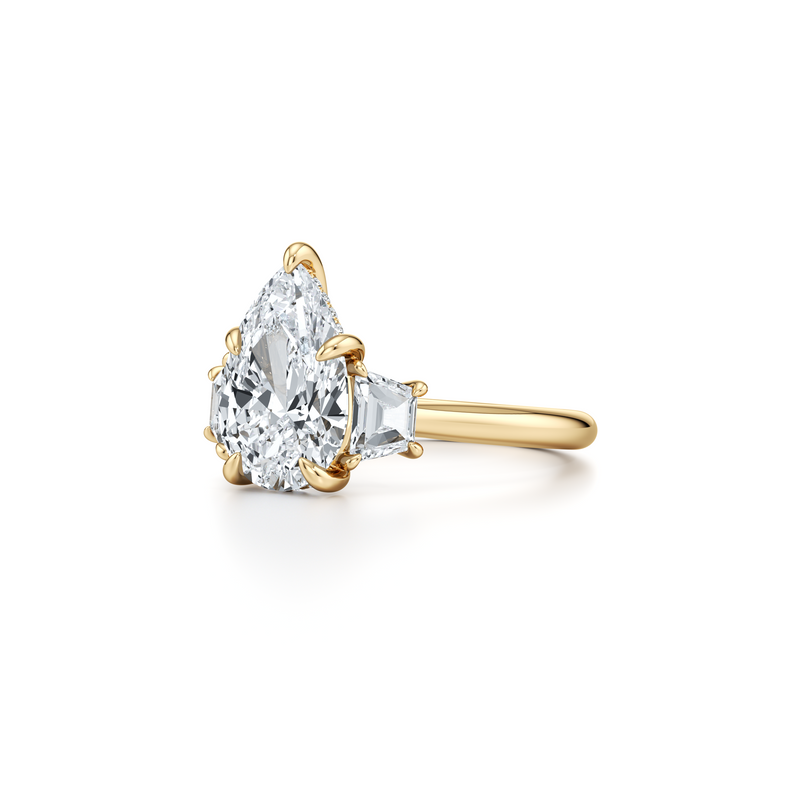 Chelsea Trapezoid Three Stone Lab Diamond Engagement Ring image 107