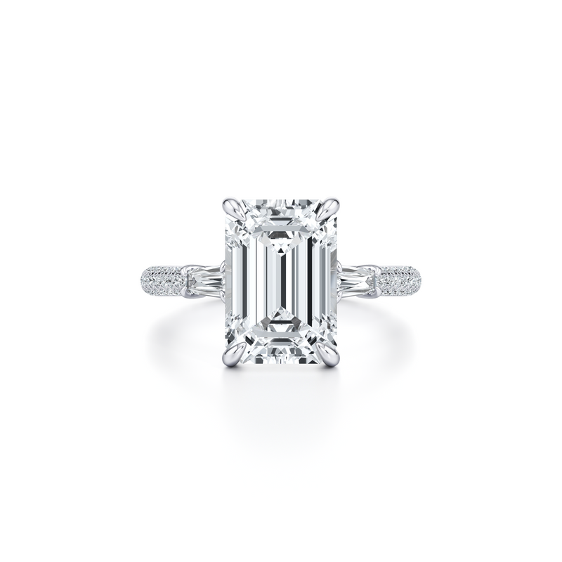Chelsea Baguette Three Stone Lab Diamond Engagement Ring image 21