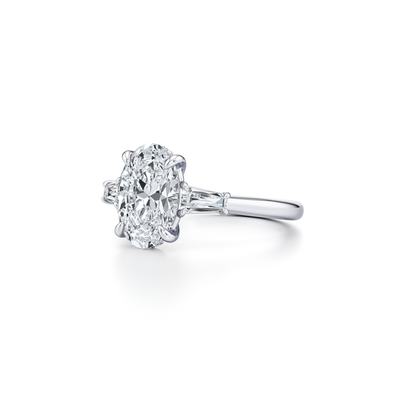 Chelsea Baguette Three Stone Lab Diamond Engagement Ring image 2