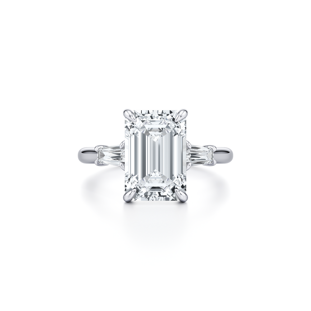 Chelsea Emerald Cut Three Stone Lab Diamond Engagement Ring image 1