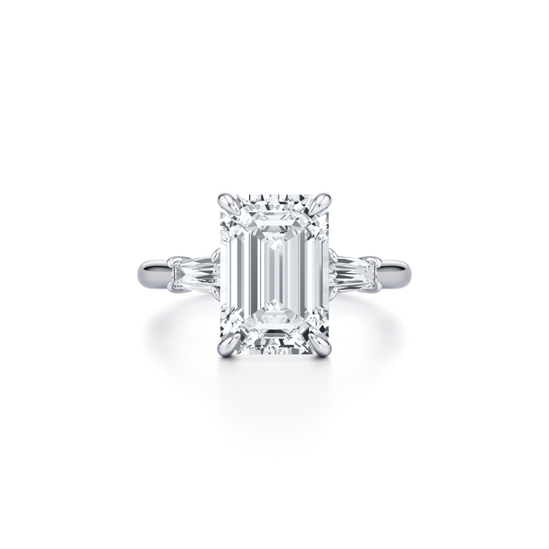 Chelsea Emerald Cut Three Stone Lab Diamond Engagement Ring image 1