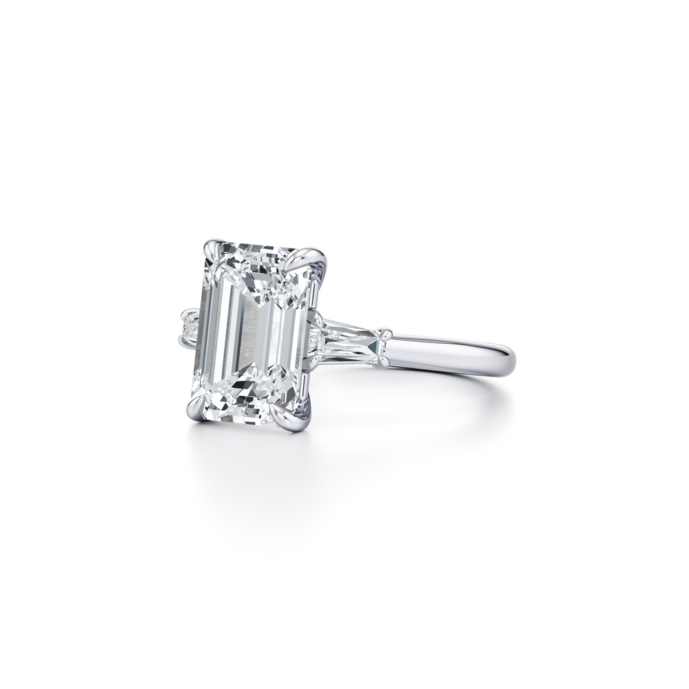 Chelsea Emerald Cut Three Stone Lab Diamond Engagement Ring image 2