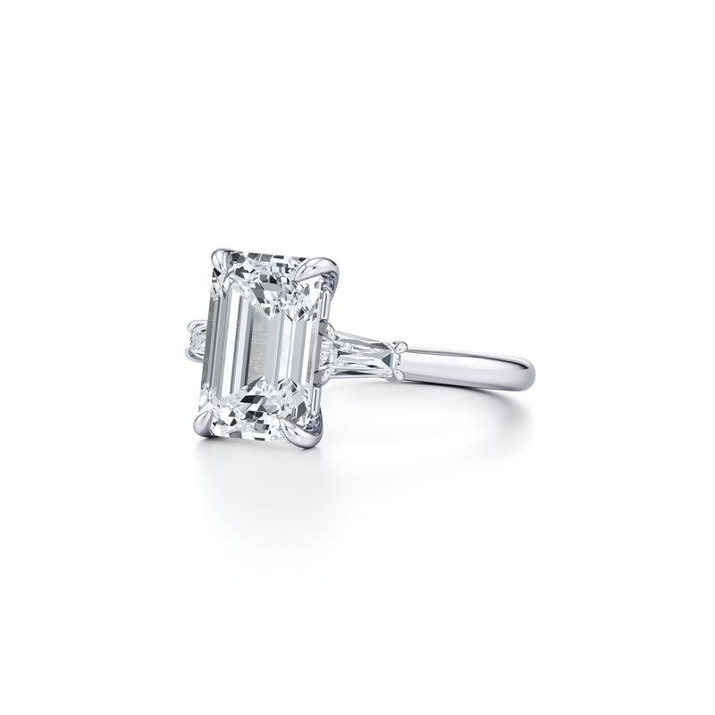 Chelsea Emerald Cut Three Stone Lab Diamond Engagement Ring image 2