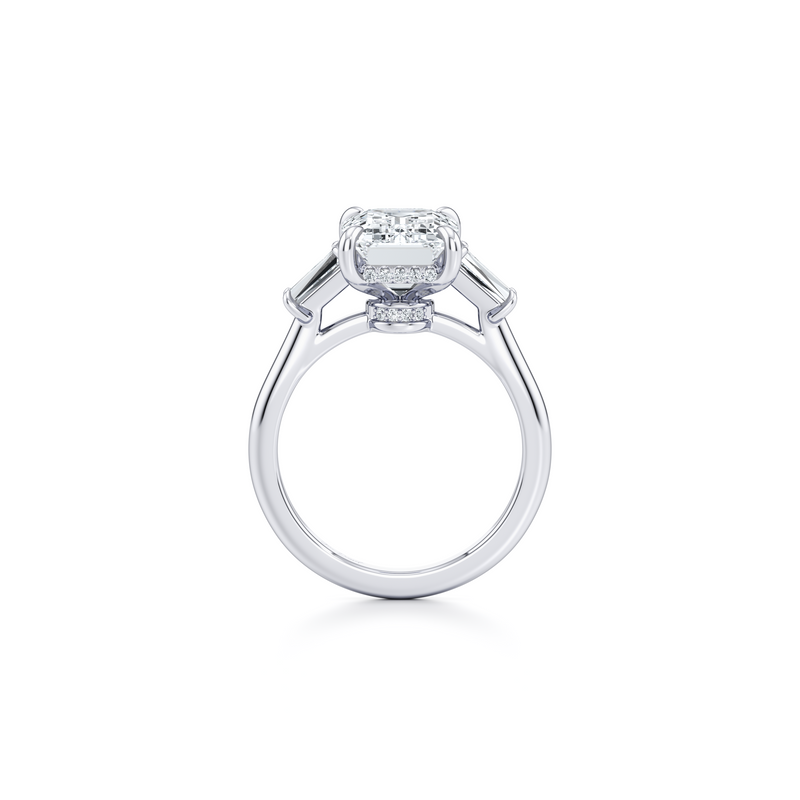 Chelsea Emerald Cut Three Stone Lab Diamond Engagement Ring image 4