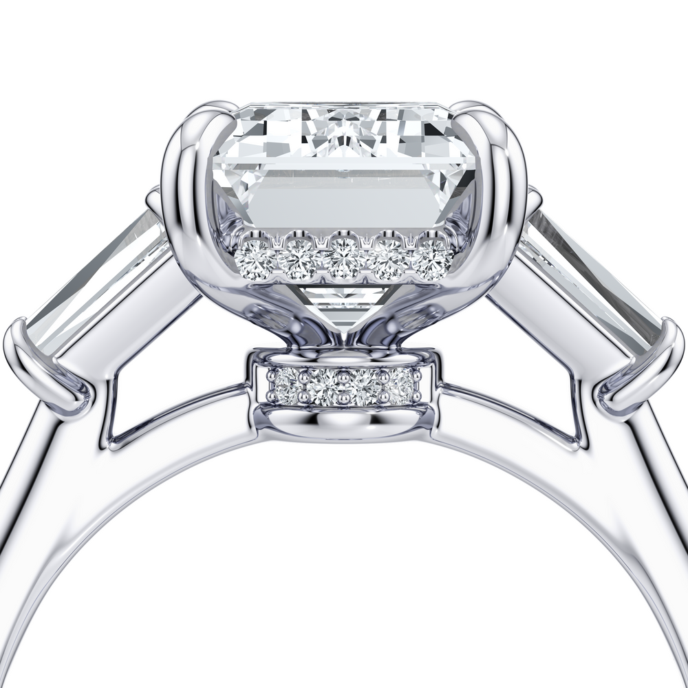 Chelsea Emerald Cut Three Stone Lab Diamond Engagement Ring image 5
