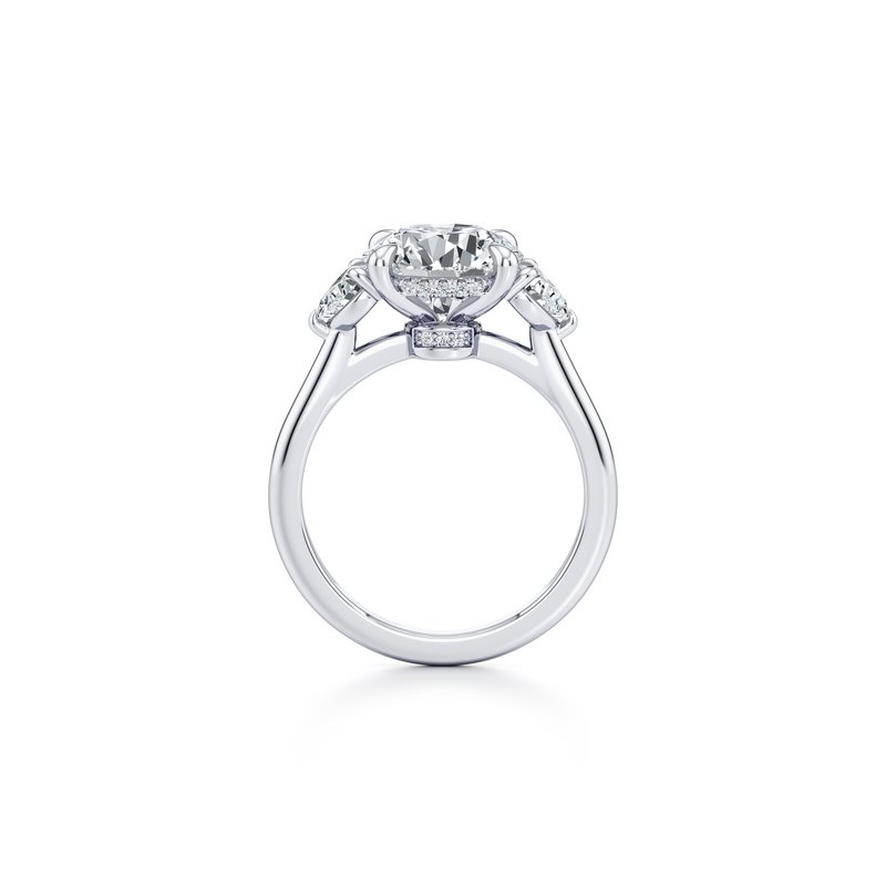 Chelsea Heart Three Stone Lab Diamond Engagement Ring image 3
