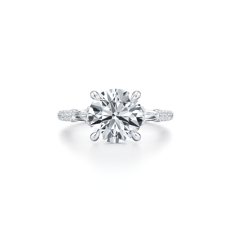 Chelsea Baguette Three Stone Lab Diamond Engagement Ring image 1