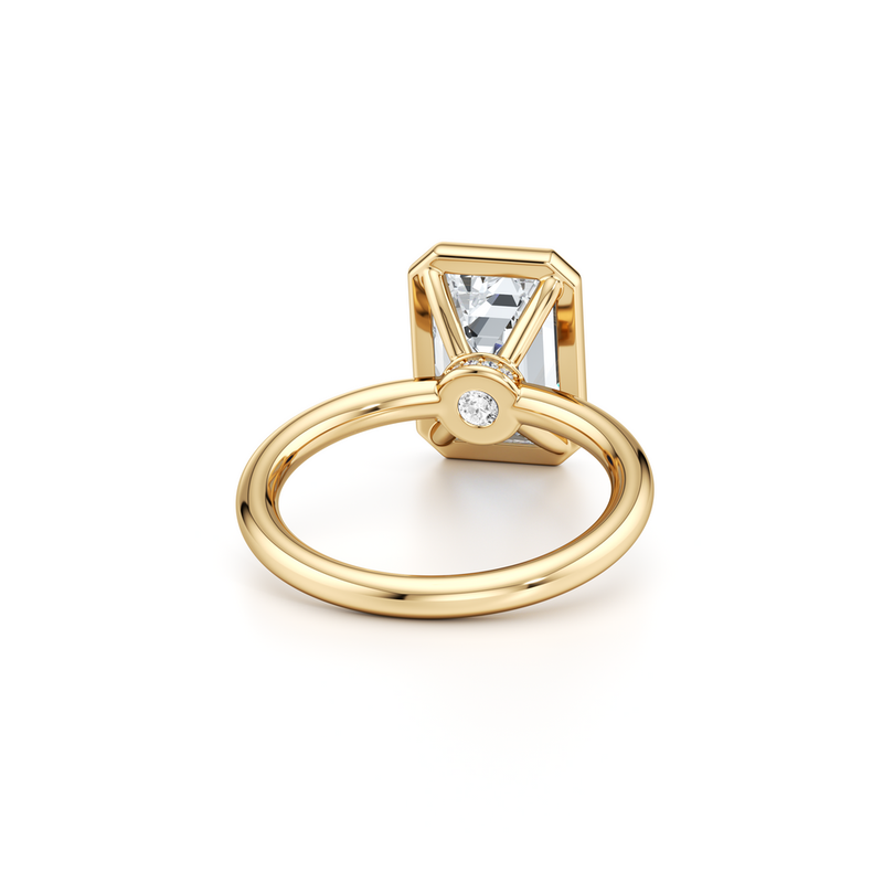 Audrey Emerald Cut Bezel Solitaire Lab Diamond Engagement Ring image 3