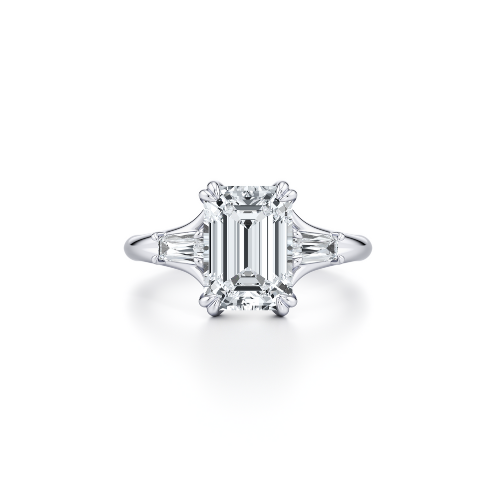 Jane Emerald Cut Three Stone Lab Diamond Engagement Ring image 1