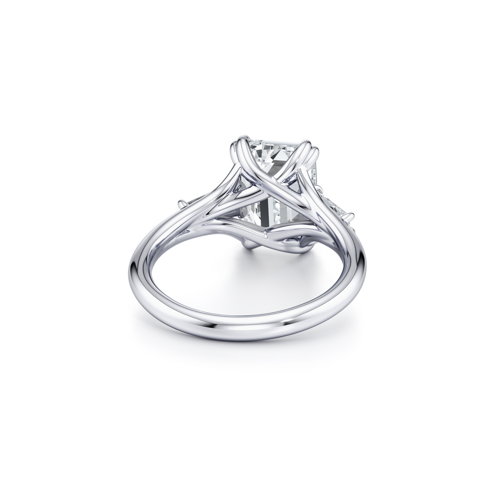 Jane Emerald Cut Three Stone Lab Diamond Engagement Ring image 3