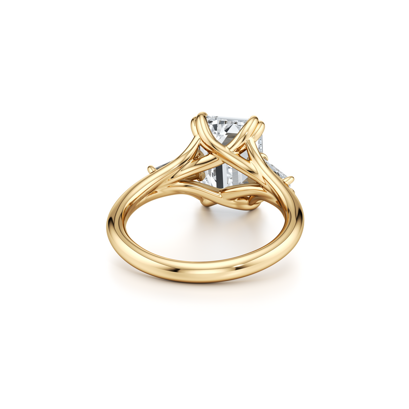 Jane Emerald Cut Tapered Baguette Three Stone Lab Diamond Engagement Ring image 3