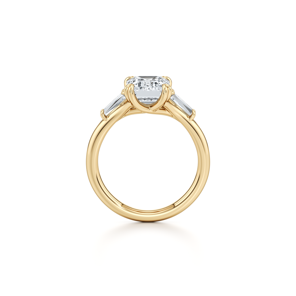 Jane Emerald Cut Tapered Baguette Three Stone Lab Diamond Engagement Ring image 4