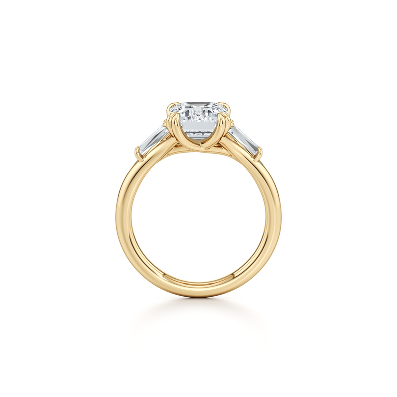 Jane Emerald Cut Tapered Baguette Three Stone Lab Diamond Engagement Ring image 4