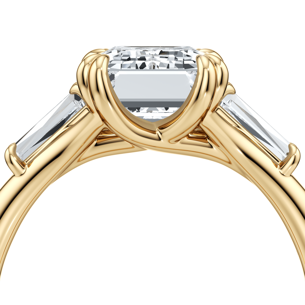 Jane Emerald Cut Tapered Baguette Three Stone Lab Diamond Engagement Ring image 5