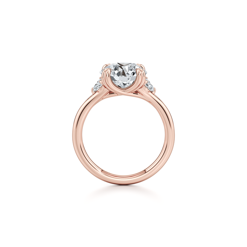 Jane Half Moon Three Stone Lab Diamond Engagement Ring image 14