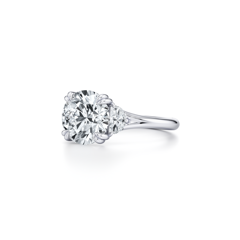 Jane Half Moon Three Stone Lab Diamond Engagement Ring image 2
