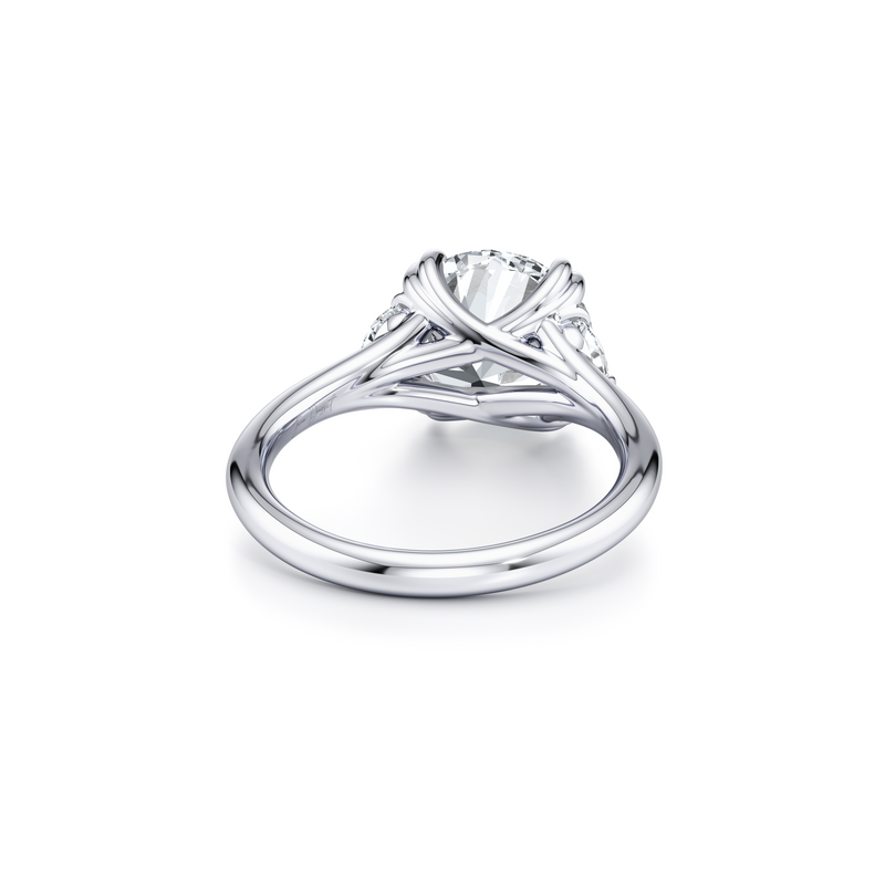 Jane Half Moon Three Stone Lab Diamond Engagement Ring image 3