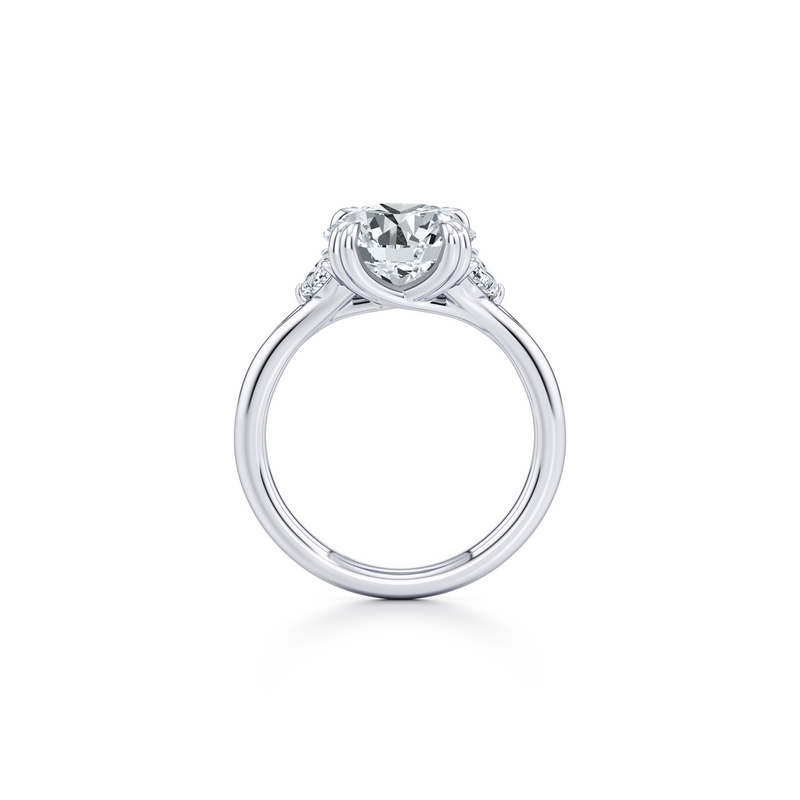 Jane Half Moon Three Stone Lab Diamond Engagement Ring image 4