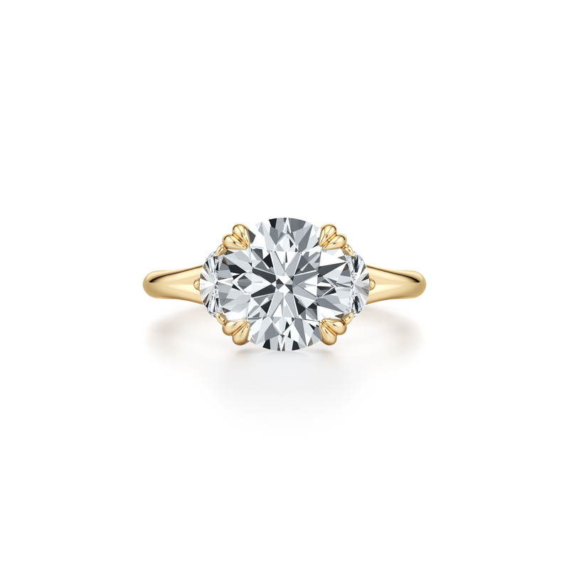 Jane Half Moon Three Stone Lab Diamond Engagement Ring image 6