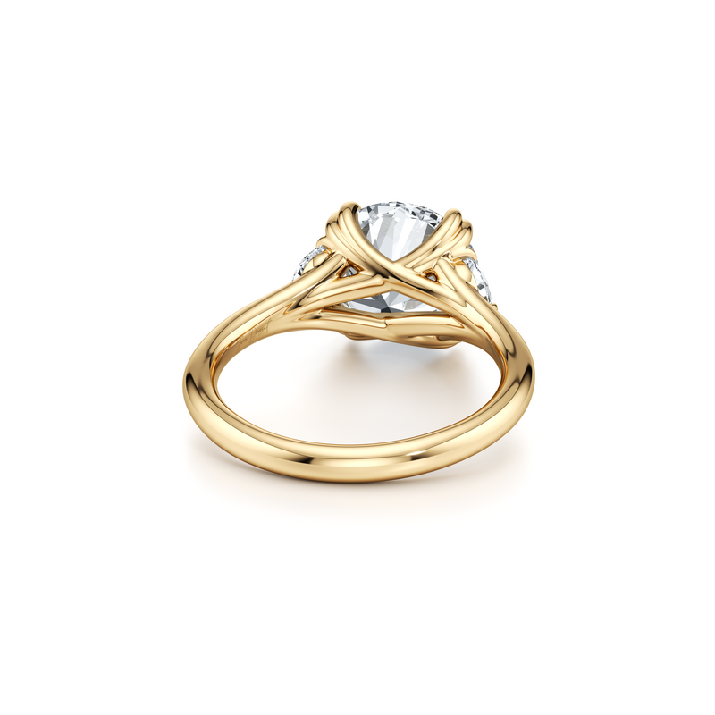 Jane Half Moon Three Stone Lab Diamond Engagement Ring image 8